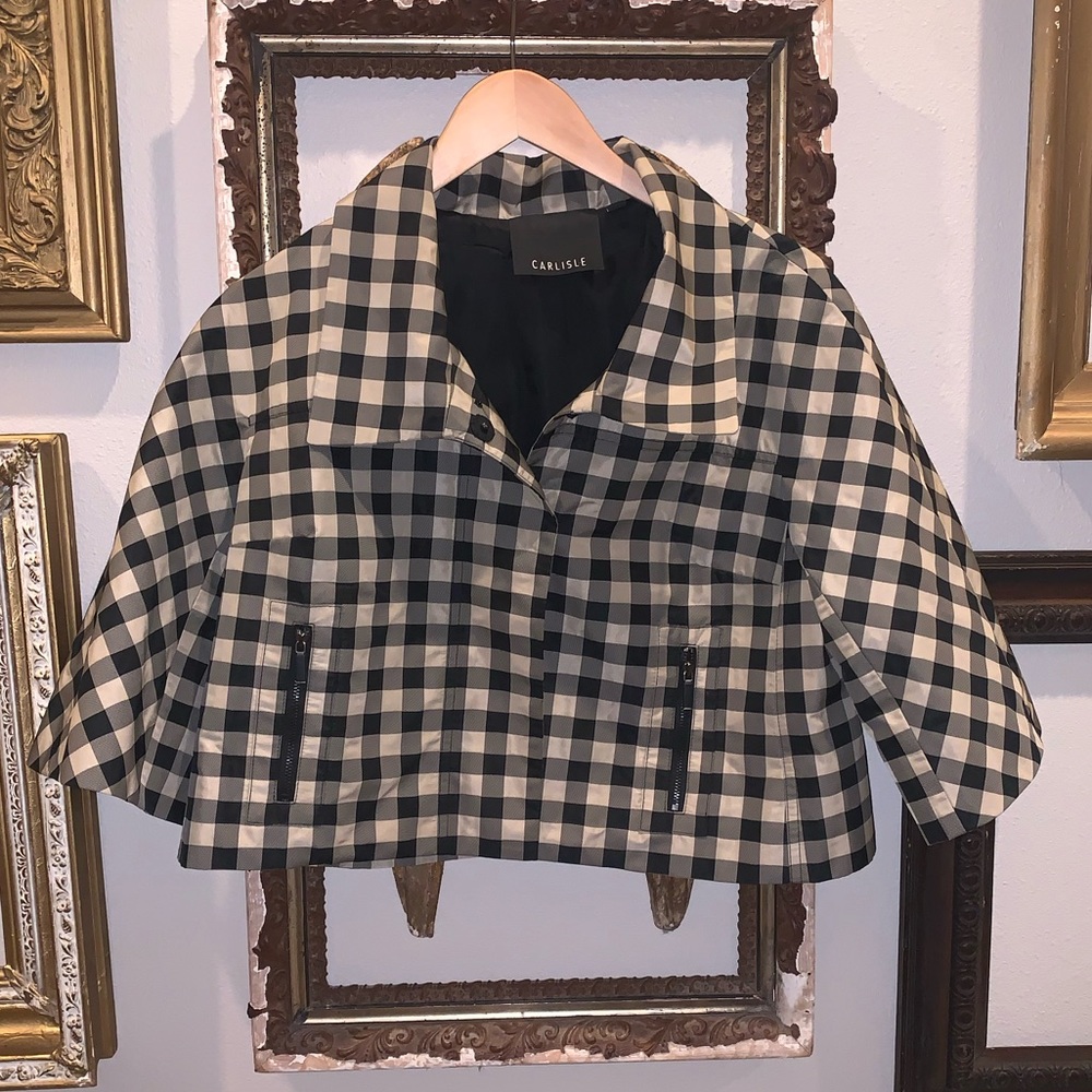 Carlisle Black and Tan Plaid Crop Jacket